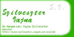 szilveszter vajna business card